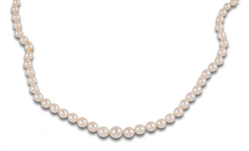 PEARL NECKLACE WITH GOLD AND DIAMONDS CLOSURE