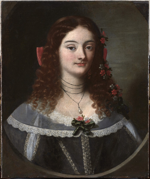 ESCUELA LOMBARDA , "Retrato de dama", Óleo sobre lienzo peg