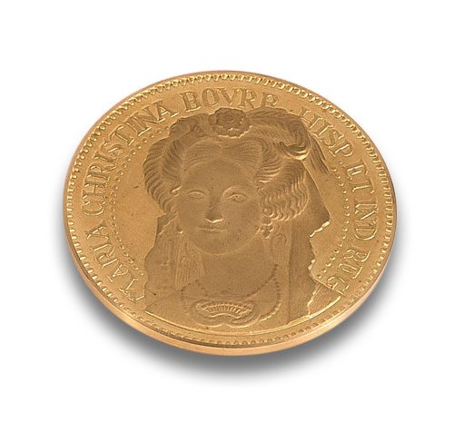 MONEDA CONMEMORATIVA MARÍA CRISTINA EN ORO 