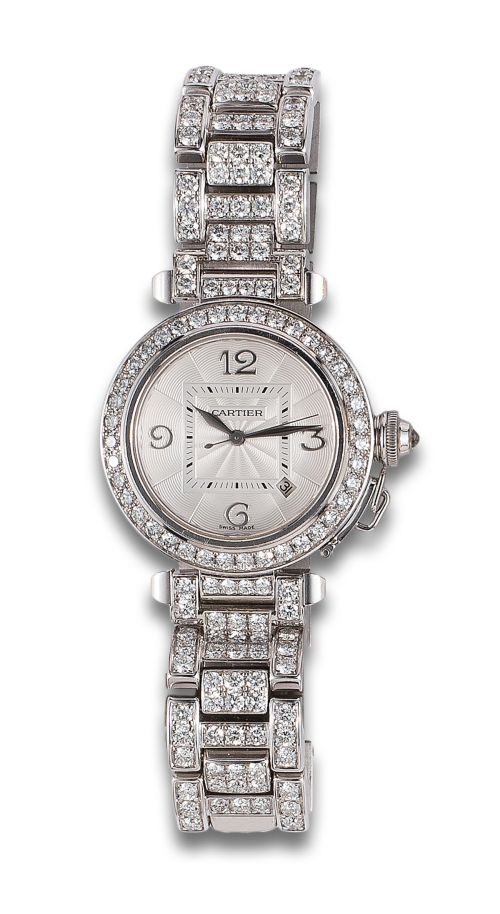 RELOJ DE PULSERA CARTIER PASHA DE DIAMANTES Y ORO BLANCO