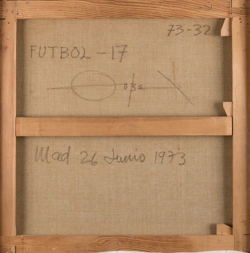 FERNANDO ZÓBEL DE AYALA, "Fútbol 17", 1973, Óleo sobre lien