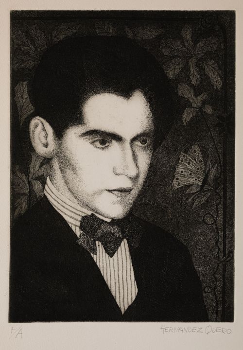 JOSÉ HERNÁNDEZ QUERO, "Retrato de Federico García Lorca, co