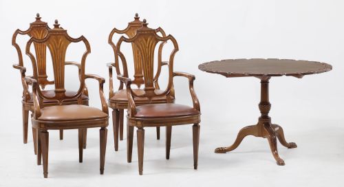 Four armchairs in English style, 20th century