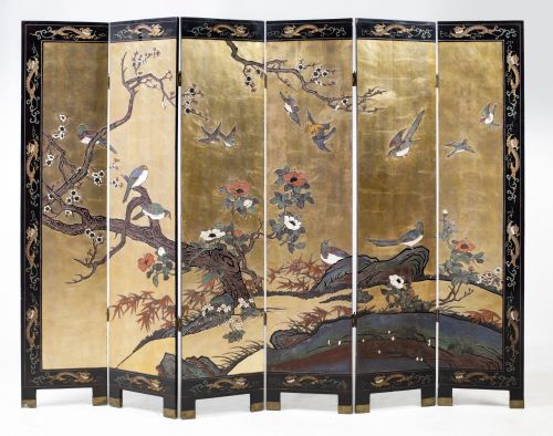 Six-leaf screen, China, mid 20th century