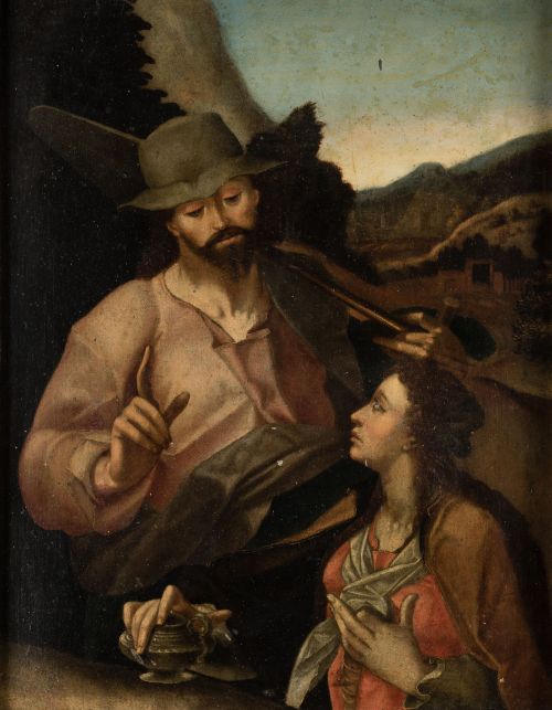 ANÓNIMO, “Noli me tangere”, Óleo sobre tabla.