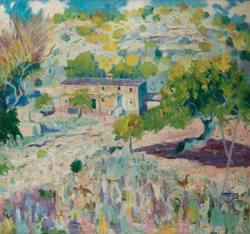 CASIMIRO MARTÍNEZ TARRASSO, "Paisaje de Mallorca con masía"