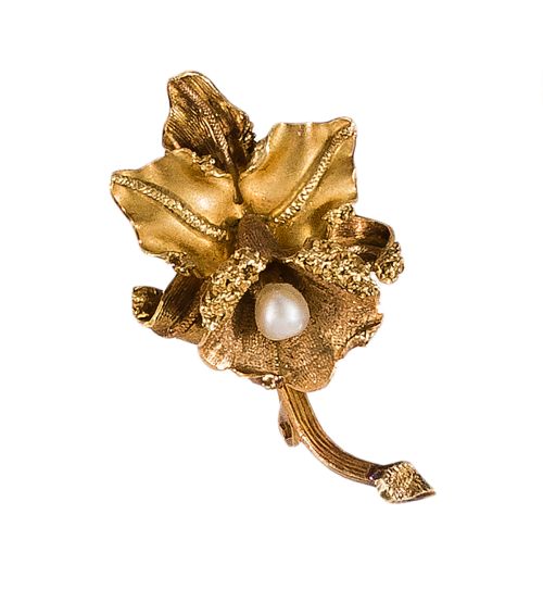 BROCHE ORQUÍDEA DE ORO AMARILLO