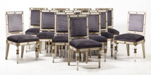 Set of twelve Louis XVI style chairs, 20th century