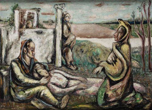 FRANCISCO MATEOS GONZÁLEZ, "El síncope", 1944, Óleo sobre l