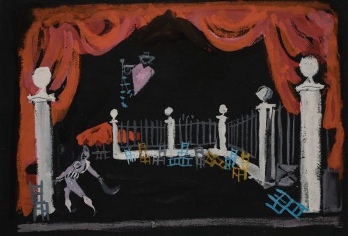 ANTONI CLAVÉ, "Proyecto para escenografía", Gouache sobre p