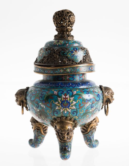 Incensiario de esmalte cloisonné, King dinasty, China, S. X