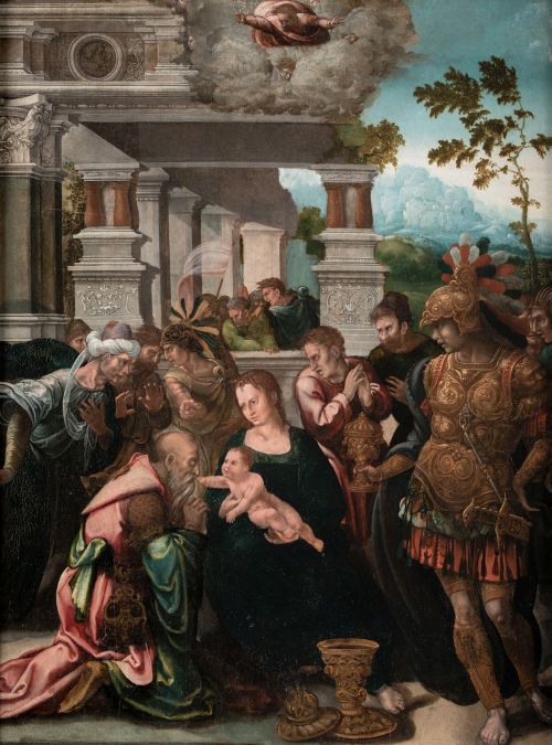 JAN SWART VAN GRONINGEN, "La Adoración de los Reyes Magos",