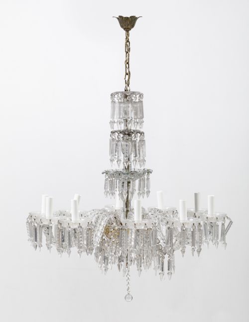 Crystal ceiling lamp, Spain, mid 20th century