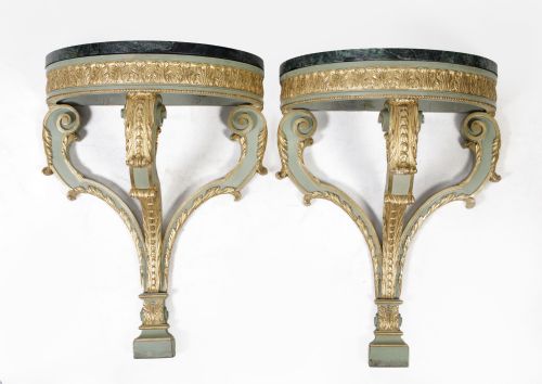 Pair of hanging consoles, Spain, 20th century