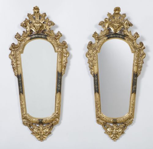 Pair of Louis XIV style mirrors, Spain, mid 20th century