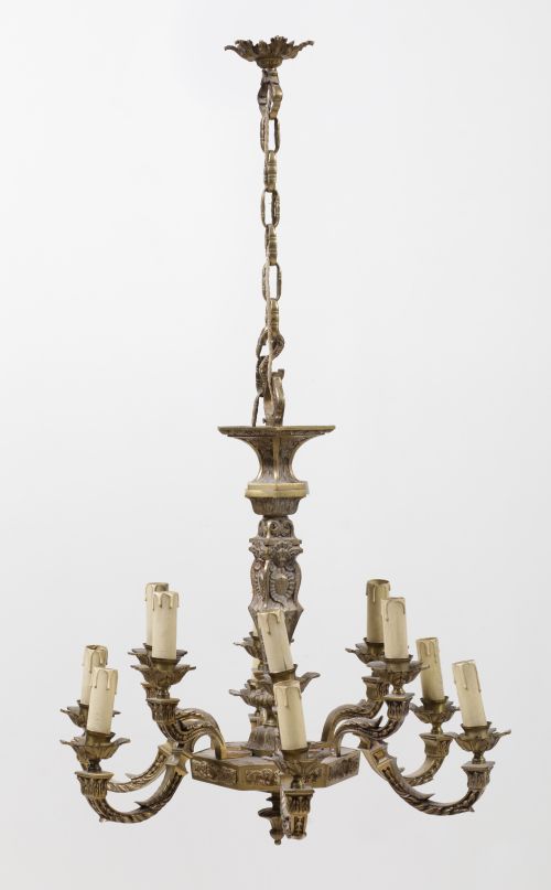 Louis XIV style bronze ceiling lamp, 20th century