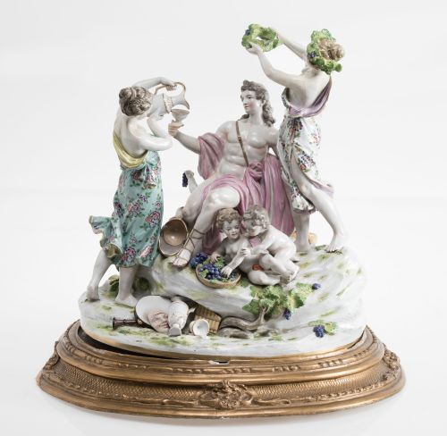 "Bacchanal", porcelain group following a Sèvres model, 20th