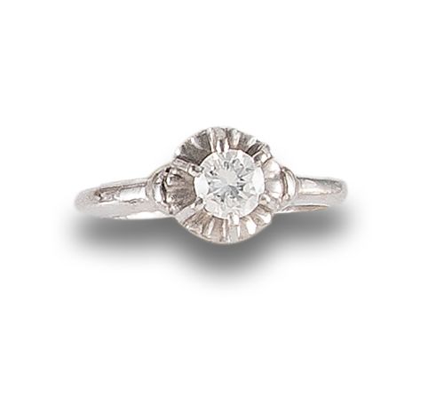 SOLITAIRE DIAMOND RING, IN WHITE GOLD