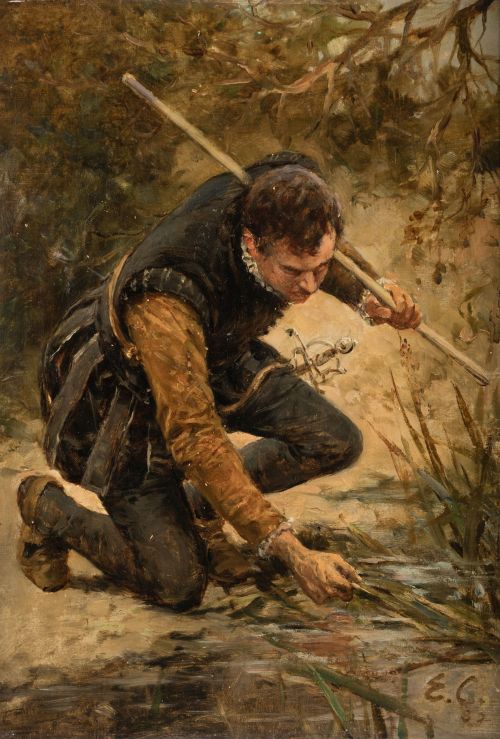 ANÓNIMO , "Caballero", 1887, Óleo sobre lienzo