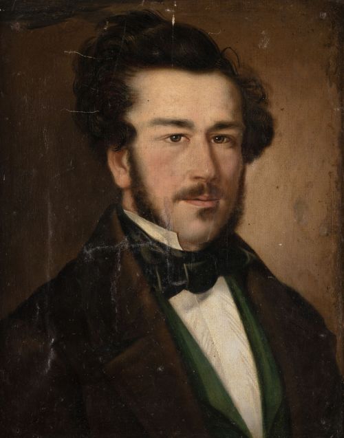 ESCUELA ESPAÑOLA, "Retrato de caballero", Óleo sobre lienzo