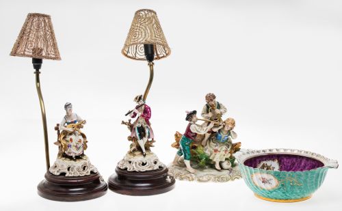 "Children musicians", porcelain group, France, 20th century