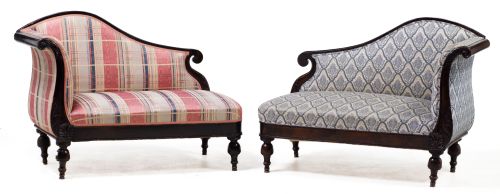 Pair of chaisse longues, Louis Philippe, France, late 19th