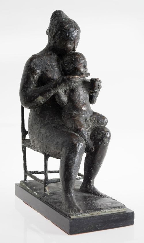 CRISTINO MALLO, "Maternidad", 1966, Escultura de bronce