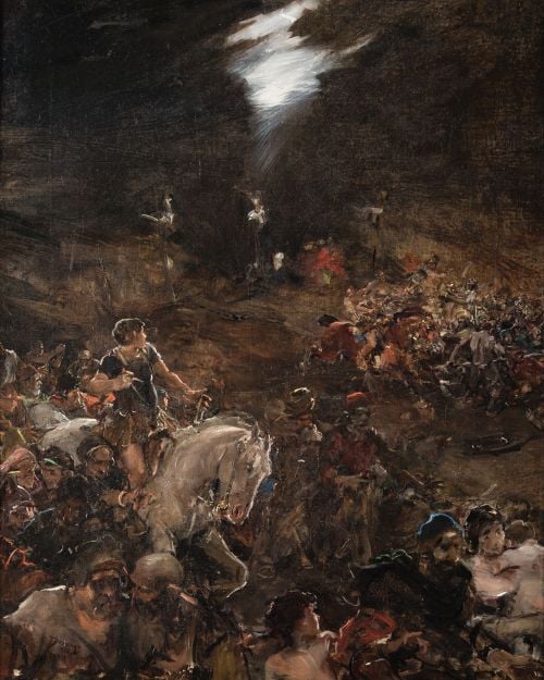 FRANCISCO DOMINGO Y MARQUÉS, "El Calvario", 1886, Óleo sobr