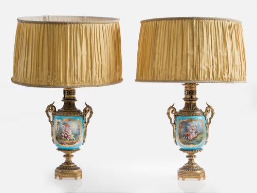 Pair of lamps made from Napoleon III vases, France, 19th ce