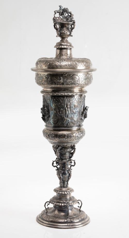 Hanap embellished in silver, marks of the Austro-Hungarian