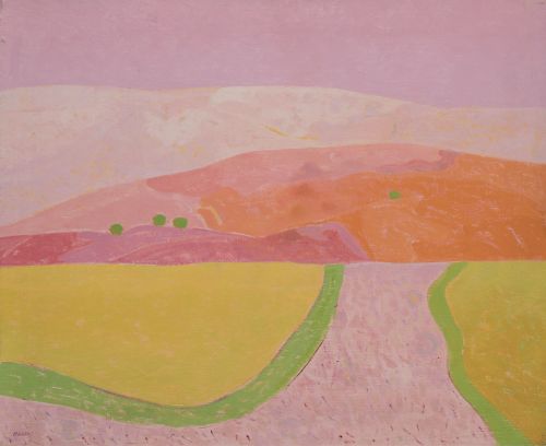 MANUEL  MARTOS, "Campos y lomas (Granada)", Óleo sobre lien