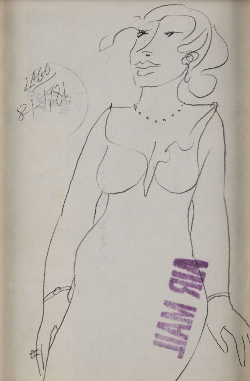 ANTONIO LAGO RIVERA, "Señora", 1981, Lápiz sobre papel