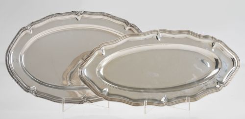 Contrasted Spanish silver oval platter, law 916, 20th centu