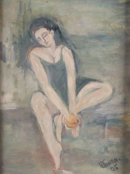 IRINA POMIANSKAYA, "Joven con una naranja", 2005, Óleo sobr