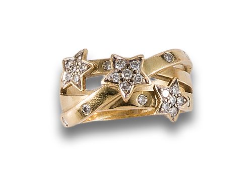 DIAMOND STAR RING, IN TWO-TONE GOLD