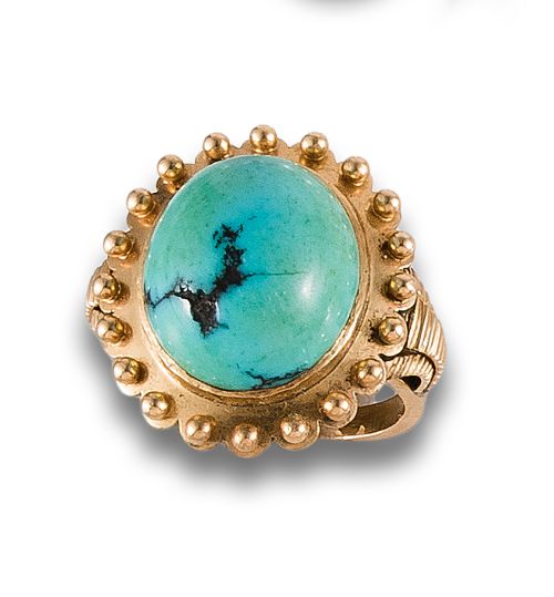 GOLD RING WITH TURQUOISE