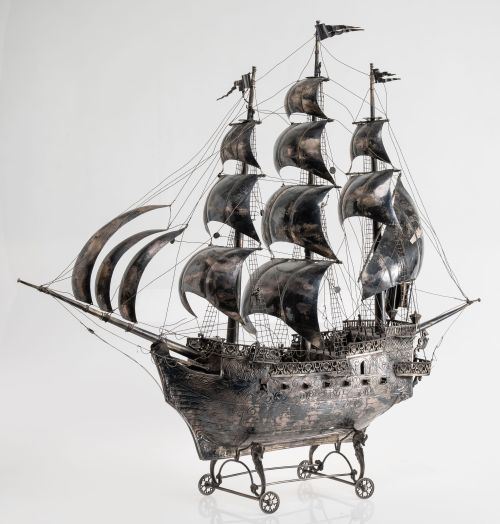 Silver sailing ship, Spain, 20th century