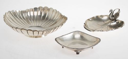 Two hallmarked 916 silver centers, Spain, 20th century