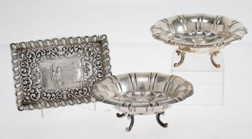 Hallmarked silver tray, Birmingham, England, 1909