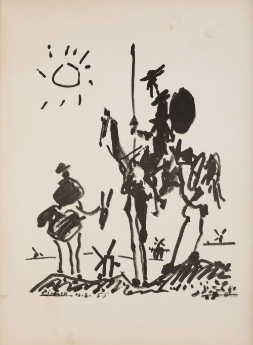 PABLO RUIZ PICASSO (DESPUES), “Don Quijote y Sancho”, L