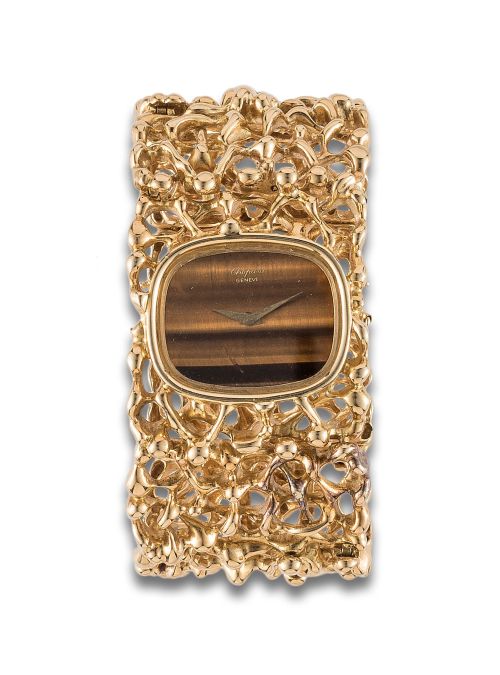 RELOJ CHOPARD EN ORO CON ESFERA DE OJO TIGRE