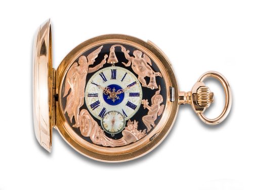 SABONETA POCKET WATCH, SONERIA AUTOMATES, IN YELLOW GOLD