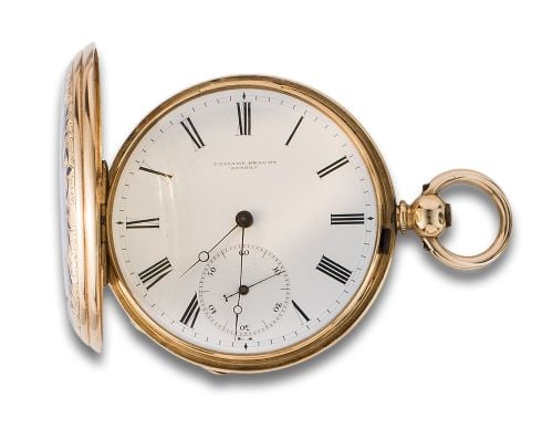 J.CALAME ROBERT SABONETA POCKET WATCH, IN YELLOW GOLD AND E