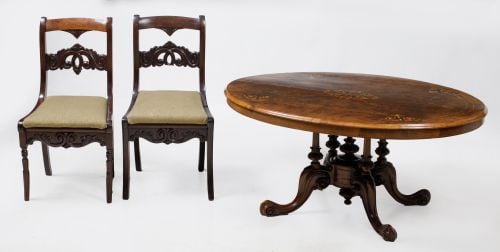 Two Alfonsine chairs, Spain, early 20th century