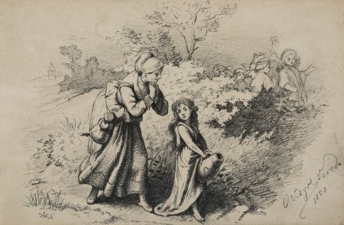 FRANCISCO JAVIER ORTEGO Y VEREDA, “Campesina y niña con un