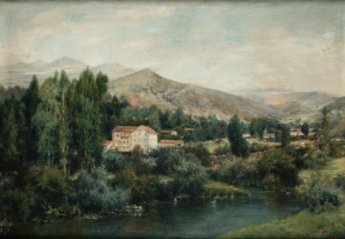 MANUEL SALCES, “Paisaje de la Guariza”, 1899, Óleo sobre