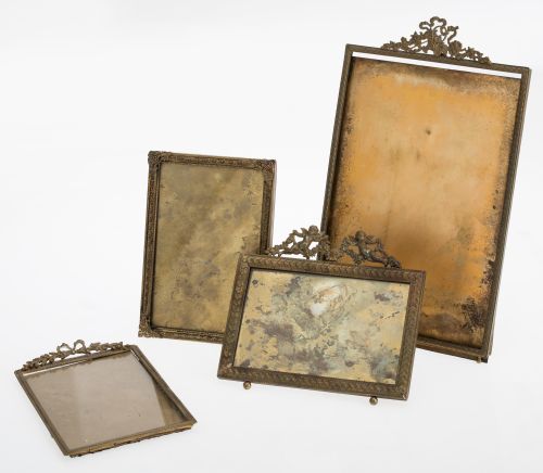 Four Louis XVI style gilded brass frames, 20th century