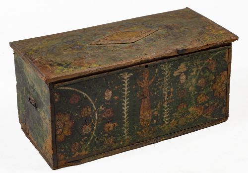 Popular polychrome trunk, Spain, 19th century