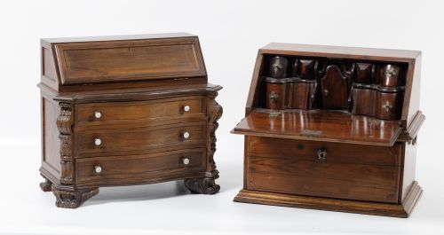 Miniature rosewood bureau, 20th century