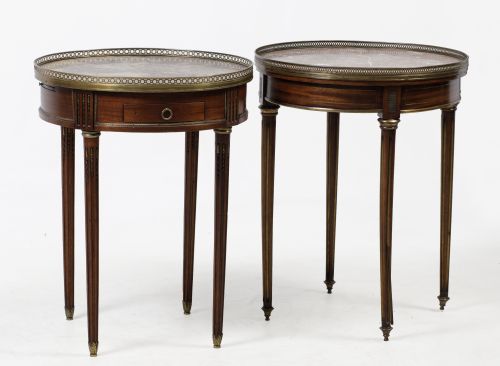 Two circular tables in Louis XV style, early 20th century